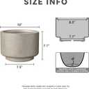 Kante 10 Inch Dia Concrete Planter, Round Pedestal Design Garden Pot for Indoor Outdoor Plants, Modern Flower Pot with Drainage Hole and Rubber Plug, Weathered Concrete, 10" Dia x 7.1"H
