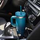 Konokyo 30 oz Tumbler with Handle and 2 Straws,2 in 1 Lid Insulated Water Bottle Stainless Steel Travel Coffee Mug,Lavender