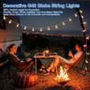 Bosceos Outdoor G40 LED Globe String Lights 25FT Dimmable Shatterproof Waterproof Patio Lights with 12+2 Bulbs Connectable Commercial Hanging Light for Patio Balcony Backyard Party (White Wire)
