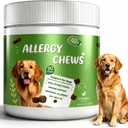 Dog Allergy Chews - Itch Relief for Dogs Immune Support with Colostrum Probiotics - Seasonal Allergies Anti-Itch Skin & Coat Supplement, Itchy Skin & Paw Relief Bites- Chicken Flavor Exp:11-07-27