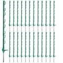 Zoiut 25 Pack Electric Fence Posts, 48 Inch/ 4FT Step-in Plastic Posts for Farm and Garden, Temporary Sturdy Fencing System for Electric Fencing and Yard Protection, Green
