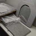 Outdoor Dog House, Elevated Foldable Dog Cave Bed with Removable Plush Mat for Medium Dogs Up to 23.6 Inches Long