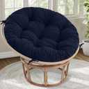 idee-home Papasan Chair Cushion, Circle Papasan Chair Cushion with Corduroy Cover (Without Chair) for Bowl Chair, 48 X 48 Inch, Navy
