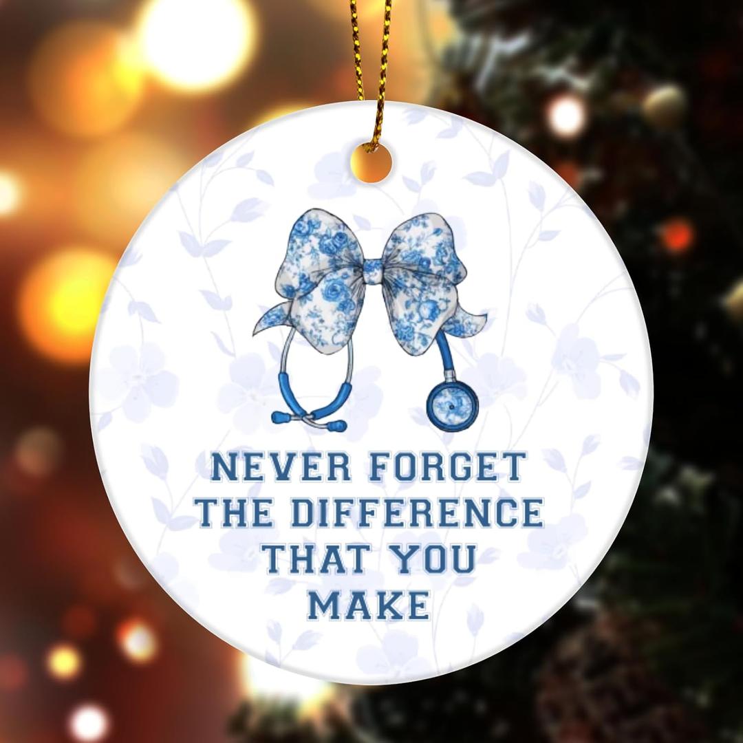 2 x Nurse Christmas Ornament Gifts for Women, Nursing Ornament Gifts for Christmas Tree