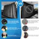MEEWOO Car Divider Privacy Curtain, Blackout Suede Sun Shade Cover Front & Rear Seat Partition Space Divider Auto Van Truck Interior Accessories for Family Camping Baby Sleeping (Black, Large)