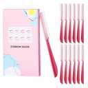 2 x 12 PCS Eyebrow Razor, Face Razors for Women and Men, Grooming Exfoliating Dermaplaning Tool for Face, Women Facial Hair Remover with Cover, Multipurpose Eyebrow Trimmer Shaper (red)