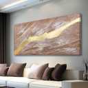 VAYIMDH Abstract Large Canvas Wall Art Line Wall Pictures Pink and Gold Wall Print 29"x58" Artwork for Living Room Dining Room Area