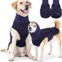 JOHNBOLIN Dog Anxiety Jacket, Dog Shirt with Turtleneck, Breathable Calming Vest, Indoor and Outdoor Separated Pet Jacket (Navy Blue, XXX-Large(Chest:31"-35")