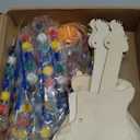 Syhood 36 Pcs 18 Sets DIY Wood Guitar for Kids (6 Difference Designs) with Pigments (6 Colors), Christmas Kids Gift for Boys Girls Crafts Art Birthday Class Party Music Theme Party(Trendy Style)