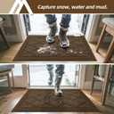 COSY HOMEER Non-Slip Door Mat 36"x60",Entryway Rugs Low Profile,Dark Brown
