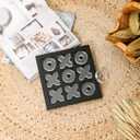 NIKKY HOME Acrylic Tic Tac Toe Wood Board Game Classic Coffee Table Decor Decorative Wooden Travel Game for Family, Black