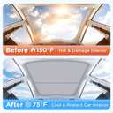 2026 Upgraded for Tesla New Model Y Juniper 2025 2026 Sunshade Roof [No Sag,Ice-Crystal Cooling Coatings] Heat Insulation Glass Roof Sun Shade for Tesla Model Y Accessories 2025 2026 Beige