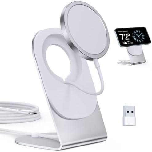 Magnetic Wireless Charger Mag-Safe Charger for iPhone 17/16/15/14/13/12 Series Convertible Magnet Wireless Charging Stand/Pad with 5ft Cable for iPhone and AirPods 2/3/Pro 2/Pro 