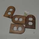 DoubleFill 4 Pcs Walnut Wood Light Switch Cover Brown Outlet Covers Wall Plate Decorative Boho Plug Plate Vintage Rustic Contemporary Interior Room Home Decor (13 * 8.2cm,Arch Double Hole)