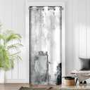 Abstract Door Curtains for Doorways, Grey and White Geometric Blackout Grommet Curtain for Closet or Room Divider, Modern Privacy Door Drapes, 34" W x 79" L