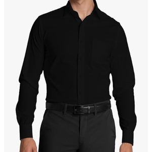 Mens Dress Shirts Long Sleeve Collared Stretch Solid Formal Wedding Dating Business Casual Button Down Shirt Size Large