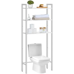 HOOBRO Over The Toilet Storage, 3-Tier Bathroom Organizer Shelf Over Toilet, Freestanding Bathroom Storage Shelves, Space Saver, Easy to Assemble for Room, White WT41TS01
