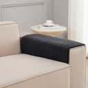 Sofa Armrest Protectors - 2pcs Anti-Slip Couch Arm Covers, 22x26 inch (Black)