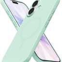 LoeoeL for iPhone 17 Case Silicone Mag Safe, Compatible with Magsafe Ultra Slim Thin Magnetic Phone Case for Women Girls, Soft Rubber Gel Matte TPU Solid Color Minimalist Cover, Mint Green