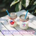 4 x 500 PCS Patriotic Stickers – 1.5" Diameter 8 Colors, 4th of July, Independence Day, Memorial Day, Decorations | Waterproof Self-Adhesive American Flag Stickers for Envelopes, Cards, & Party Decor​