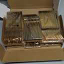 WDF300 Pieces Gold Plastic Silverware - Heavy Duty Disposable Cutlery Set Plastic Gold Silverware Set Includes 100 Forks, 100 Spoons, 100 Knives for Party/Thanksgiving