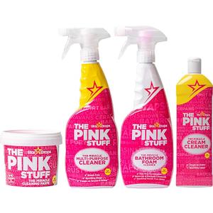 Stardrops - The Pink Stuff - Miracle Cleaning Ultimate Bundle – Paste, Multi-Purpose Spray, Bathroom Foam Spray, and Cream Cleaner – Ideal for Kitchens, Bathrooms, Outdoors, and More