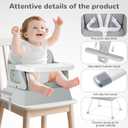 BOSEDSANG 4-in-1 Baby High Chair, Convertible Highchair for Babies and Toddlers, Portable High Chair with Foldable Design, Booster Seat for Kitchen, Dining & Outdoor Use, Easy to Clean & Storage(Grey)