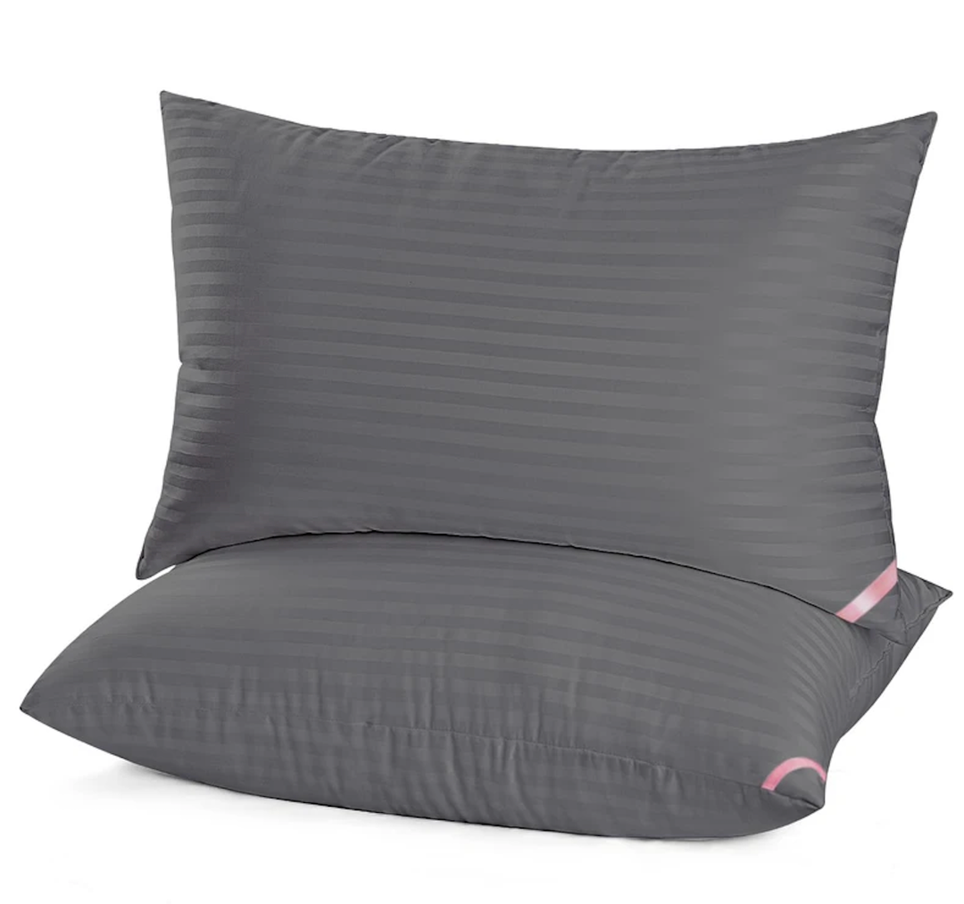 EIUE Bed Pillows for Sleeping 2 Pack Queen Size，Pillows for Side and Back Sleepers,Super Soft Down Alternative Microfiber Filled Pillows,20 x 30 Inches,Grey