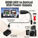 192KHz HDMI ARC to Optical Audio Adapter, HDMI ARC Cable for Soundbar to TV, Plug & Play Optical Audio to HDMI A RC Converter, Optical Audio Splitter Support for PCM/LPCM/Dolby 5.1/DTS 5.1[No CEC]