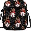 Crossbody Bag Kids Sling Backpack for Boys Fire Baseball Lightweight Shoulder with Adjustable Straps Chest Daypack for Travel Outdoor Hiking