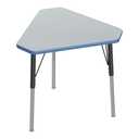 Correll Corrella Student Desk, 30X34, Height Adjustable (19-29) Diamond Shaped, Gray Granite Commercial Laminate Top, Blue Edge Band, Black/Chrome Legs, Classroom Table, Made in the USA