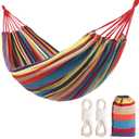 Camping Hammocks for Backyard Hanging Sturdy Garden Comfortable Fabric Hammock Indoor Tree Straps Up to 616lbs Weight Capacity with Travel Bag for Camping Portable Outdoor Patio (Multicolour)