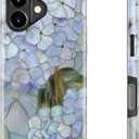 Goodon for iPhone 17 Case - Compatible with Magsafe - Dual-Layer Hard Shell & Silicone Cover - Protective Phone Case with Cute Wildflower Designs for Women - Pastel Hydrangea