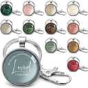 Equsion Christian Keychains Mini Bible Verse Keyrings with Scripture Quote Religious Church Gifts for Valentine Favors(Xmas,24 Pcs)