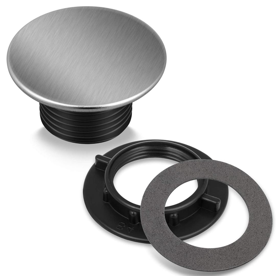 Kitchen Faucet Hole Cover Stainless Steel, Premium Sink Tap Hole Cover, Brushed Stainless Steel (1 Pcs)