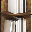 Furinno ECON Corner Shelf, 4-Tier Corner Book Shelf, Storage Shelves, Display Rack, Bookshelf, for Organization and Storage, Living Room, Home Office, Amber Pine