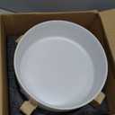 8'' Ceramic Raised Dog Bowl - 70Oz Dog Food & Water Bowl with Elevated Non-Slip Bamboo Stand, Dishwasher & Microwave Safe, Anti Vomiting Heavy Duty Pet Bowl for Medium and Large Dogs, White
