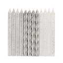 Dazzling Glitter & Silver Spiral Birthday Candles - 20ct Assorted Pack - Premium Quality, Long-Lasting & Elegant Design - Ideal for All Occasions