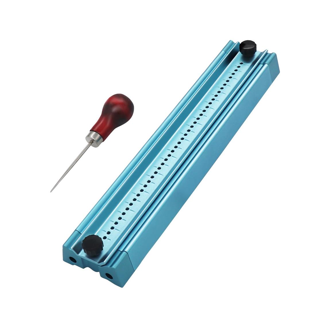 Bookbinding Hole Punching Kit, Complete Set with Awl, Cradle, Aluminum Alloy, Self-Locking Design for DIY Crafts, Notebooks, Journals, Planners (Bidirectional Limit)
