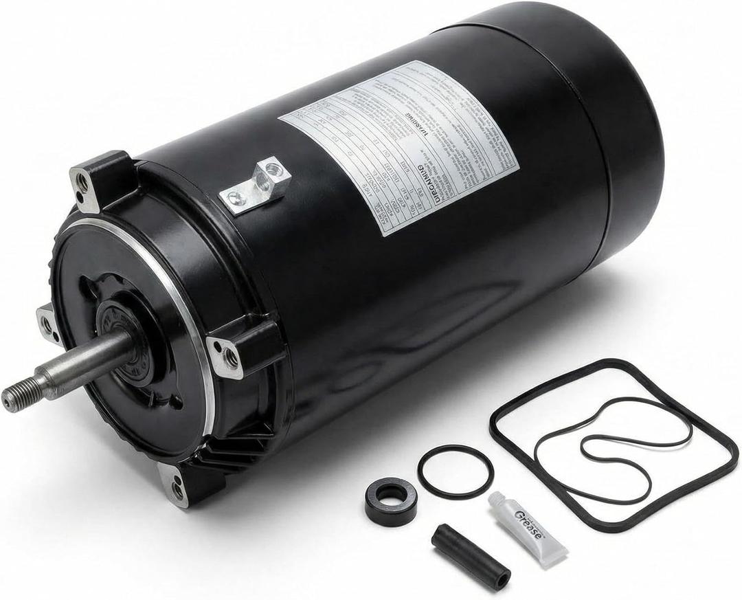 1 HP Pool Pump Motor UST1102, Up-Rated 56J Frame Single Speed Swimming Pool Motor Replacement, Weather-Resistant, Compatible with Hayward Super, Super II & Max-Flow Pumps