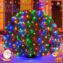 JMEXSUSS 360 LED 12ft x 5ft Christmas Net Lights Outdoor, Connectable Bush Christmas Lights with Remote, Waterproof Multicolor Christmas Lights Plug in for Bushes Shrubs Christmas Decorations