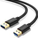 USB 3.0 Male to Male Cable 3Ft,USB to USB Cable with Gold-Plated Connector for Hard Drive Enclosures, DVD Player, Laptop Cooler (3Ft/1M)