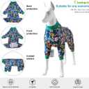 LovinPet Dog Pajamas Large Size Dog, Big Dog Clothes, Post Surgery Onesie, Lightweight Fabric Pitbull Pullover Pajamas, Puppy Pajama, Pitbull Clothes, Blue Green XXL
