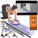 Pilates Board - Mini Pilates Reformer, Portable Pilates Reformer Board for Home Workout, Foldable Multifunctional Pilates Slider Board with with App Counter Included