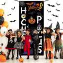 Hocus Pocus Door Cover - Large Fabric Halloween Party Decorations Sign for Front Porch, Indoor/Outdoor