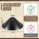 Retisee 4 Pcs 8.7''x2.4'' Industrial Iron Lamp Shade, Cone Shade Industrial Vintage Metal Bulb Guard E26 Base Black Pendant Light Covers Replacement Lampshade for Pendant Light Wall Sconce Table Lamp