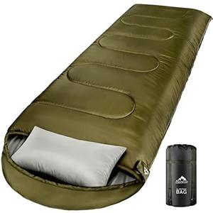 MEREZA 0 Degree Winter Sleeping Bag with Pillow, Cold Weather Sleeping Bag for 4 Season Camping Hiking Backpacking Sleeping Bags for Big and Tall