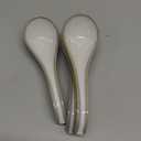 LYEOBOH Asian Soup Spoons, 6.5 inch Ceramic Soup Spoon Set of 6, Dinner Spoons with Deep Hook for Home, Kitchen, Dishwasher & Microwave Safe, Farmhouse Style, Beige