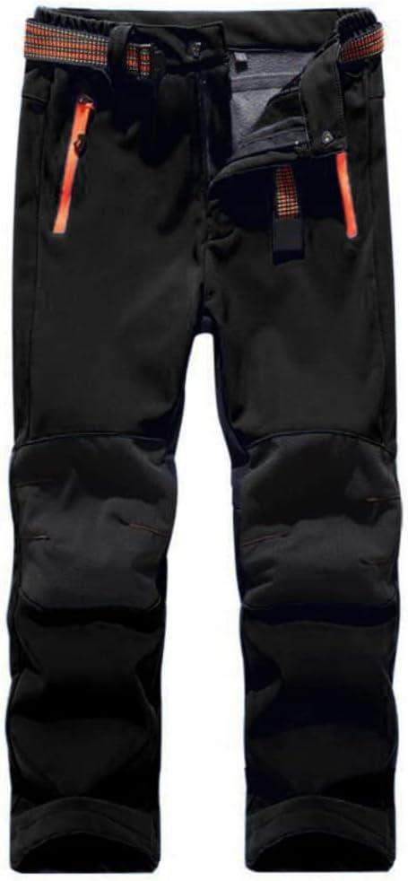 Jessie Kidden Kids Boys Girls Youth Waterproof Hiking Ski Snow Pants Elastic Waist Warm Insulated Pants (8-9 Years, Black)
