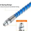 HARFINGTON 2Pcs Grease Gun Hose 47.6" 10000 PSI Spring Flex High Pressure Quick Release Grease Replacement with Coupler 1/8" NPT Threads for Grease Gun, Blue